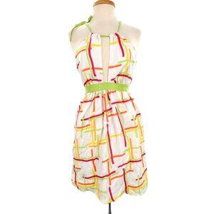 Leona by Lauren Leonard Dress Sleeveless Bright Lightweight Cutout Summer